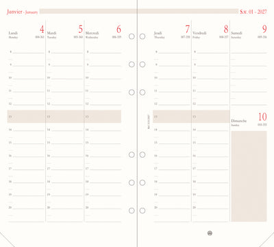 OBE Recharge Agenda Format 17 Semainier Vertical-Recharge Agenda-Oberthur-Papeterie du Dôme