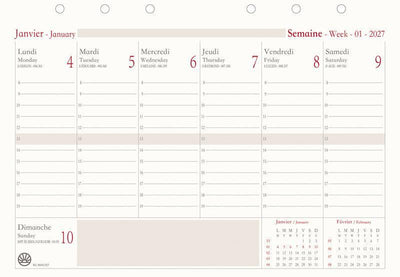 OBE Recharge Bloc Éphémeride Up to Date-Recharge Agenda-Oberthur-Papeterie du Dôme