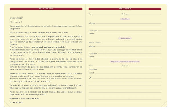 QVD Recharge Agenda Président Prestige-Recharge Agenda-Quo Vadis-Papeterie du Dôme