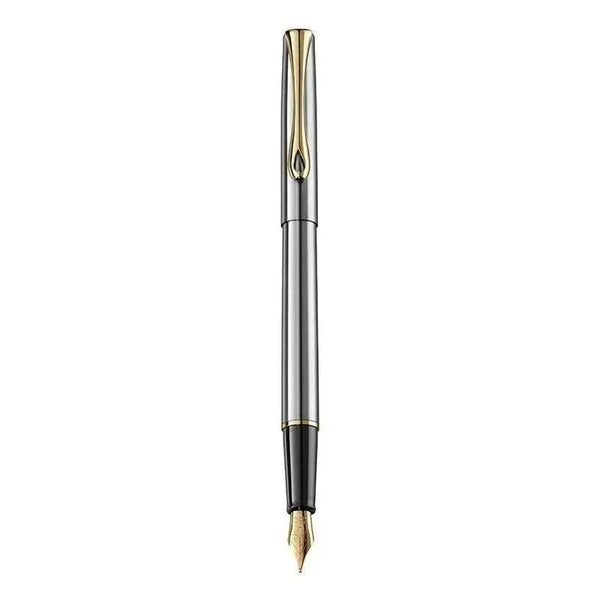 Stylo Plume Diplomat Traveller Acier Doré-Stylo Plume-Diplomat-Papeterie du Dôme