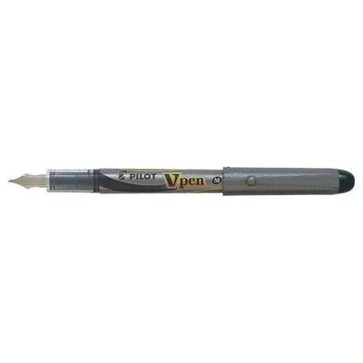 Stylo Plume Pilot Basics V-Pen Silver - Argent-Stylo Plume-Pilot Basics-Noir-Papeterie du Dôme