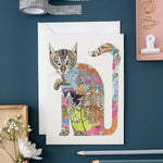 TDM Carte Double-Carterie-The DM Collection-Cat Licking Its Paw-Papeterie du Dôme