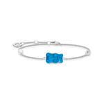 TSB Bracelet Haribo Ours d'or, perle & zirconia – Argent-Bijoux-Thomas Sabo-Argent-Bleu-19 cm-Papeterie du Dôme
