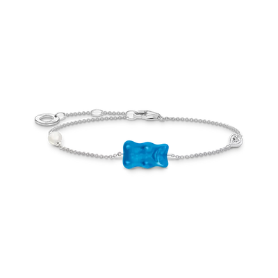 TSB Bracelet Haribo Ours d'or, perle & zirconia – Argent-Bijoux-Thomas Sabo-Argent-Bleu-19 cm-Papeterie du Dôme