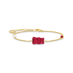 TSB Bracelet Haribo Ours d'or, perle & zirconia – Argent-Bijoux-Thomas Sabo-Doré-Rouge-19 cm-Papeterie du Dôme