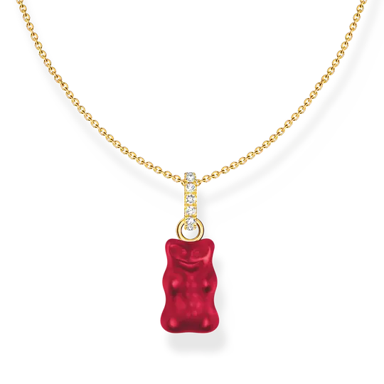 TSB Chaîne Haribo Ours d'or avec pendentif & pierres-Bijoux-Thomas Sabo-Doré-Rouge-45 cm-Papeterie du Dôme