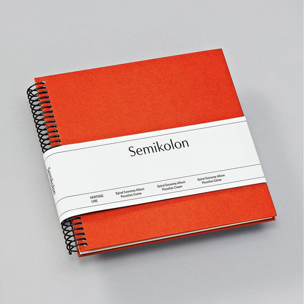 SMK Album Photo Spirale Piccolino Economy-Album Photo-Semikolon-17 x 17 cm-Orange-Crème-Papeterie du Dôme