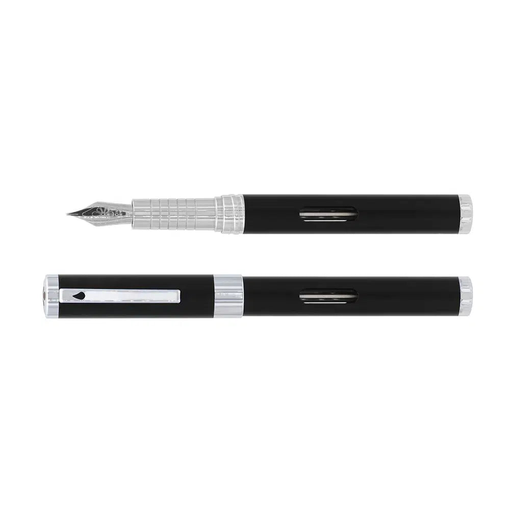 Stylo Plume Diplomat Nexus Noir Chrome-Stylo Plume-Diplomat-F Fin-Papeterie du Dôme