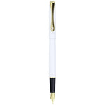 Stylo Plume Diplomat Traveller Snow White Doré - Blanc-Stylo Plume-Diplomat-Papeterie du Dôme